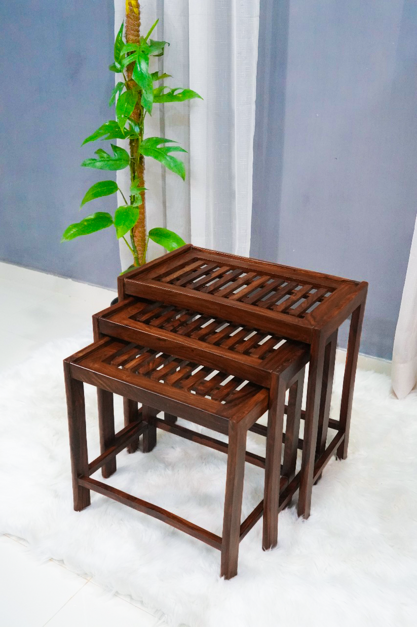 Wooden Tia Bars Nesting Tables Set