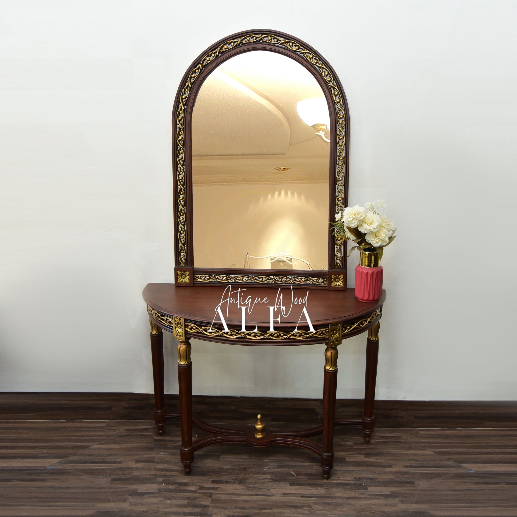 wooden Chain Round Console
