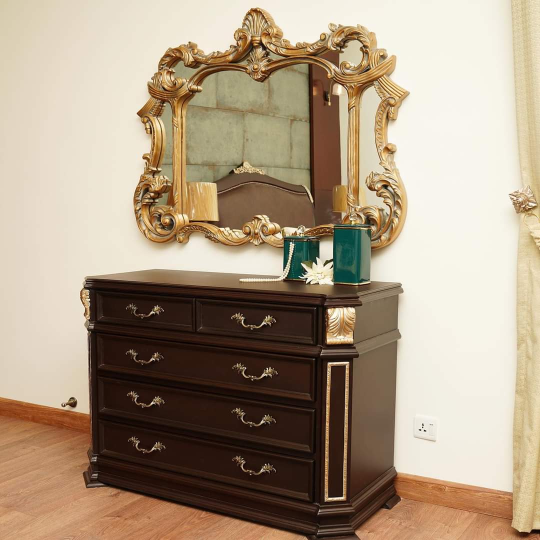 Grand Renaissance Bed Set | Hand-Carved Chinioti Sheesham Wood & Leather Furniture