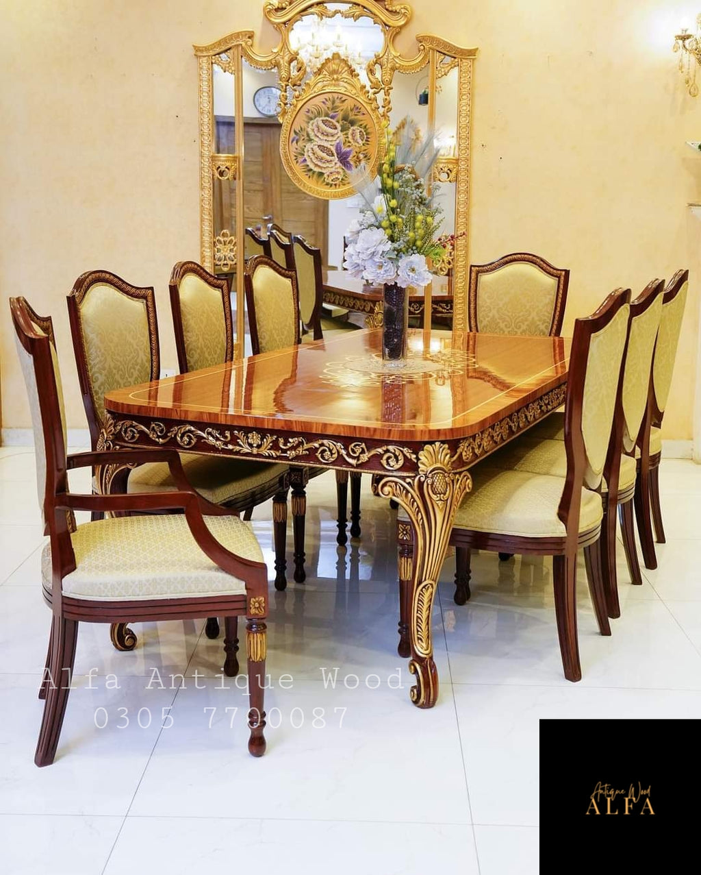 Wooden Shield Dining Set