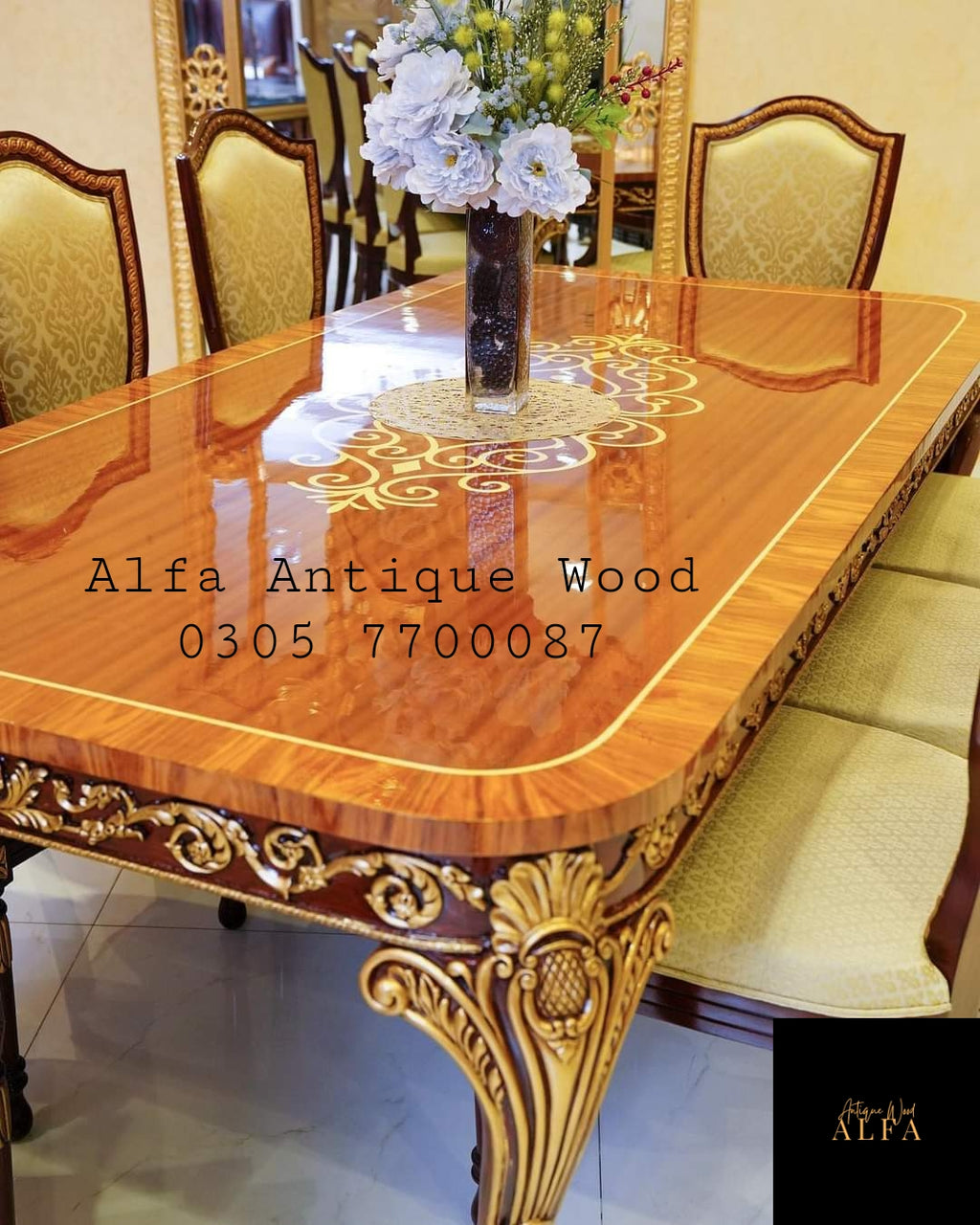 Wooden Shield Dining Set