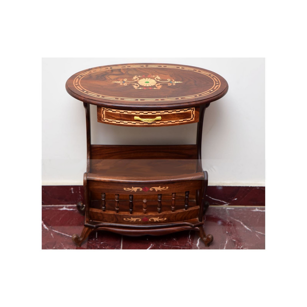 Sheesham Wooden Inlaid Magazine Racks
