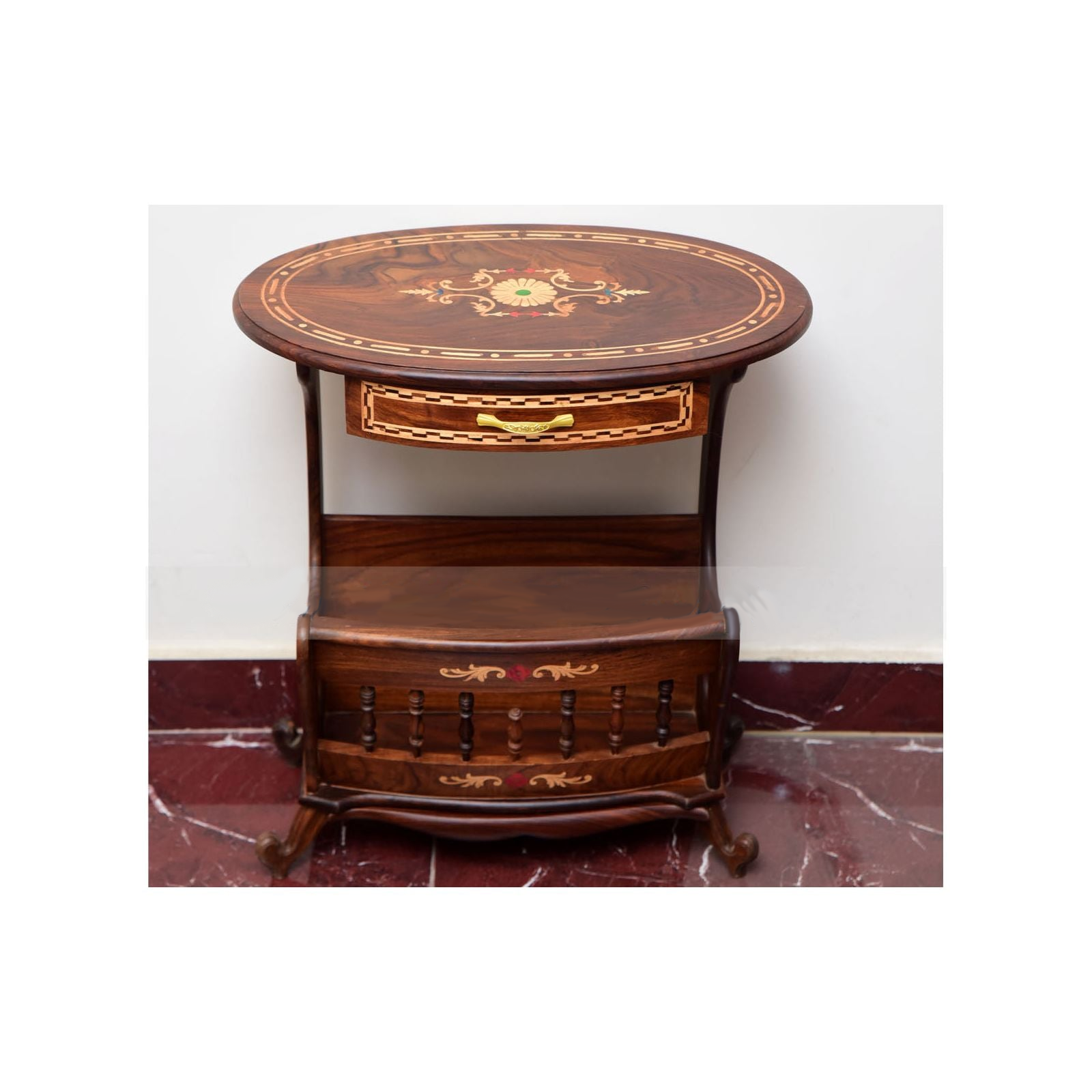 Sheesham Wooden Inlaid Magazine Racks
