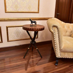 Wooden Bamboo Inlaid Round Tables