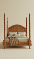 Carved Four-Poster Bed