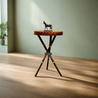 Wooden Bamboo Inlaid Round Tables