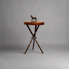 Wooden Bamboo Inlaid Round Tables