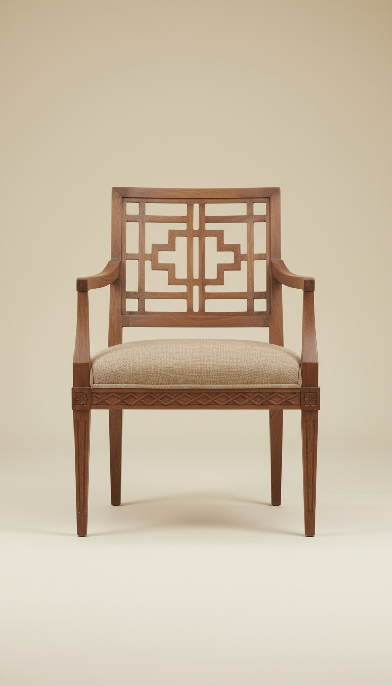 Heirloom Accent Chair With Geometric Carving
