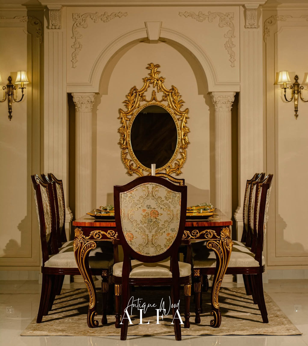 Wooden Shield Dining Set