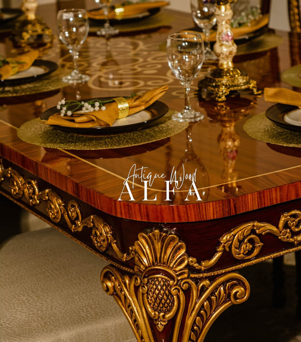 Wooden Shield Dining Set