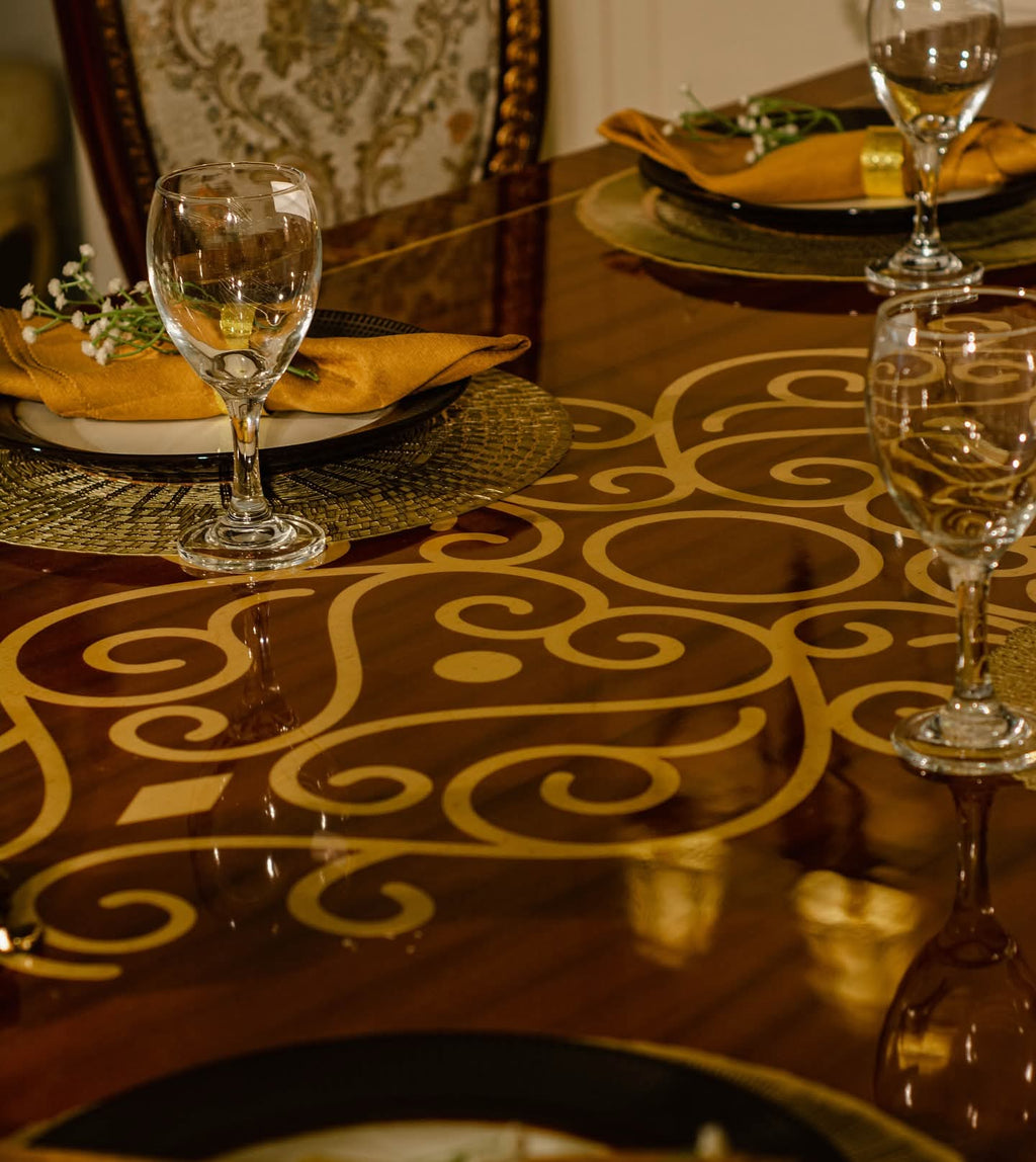 Wooden Shield Dining Set