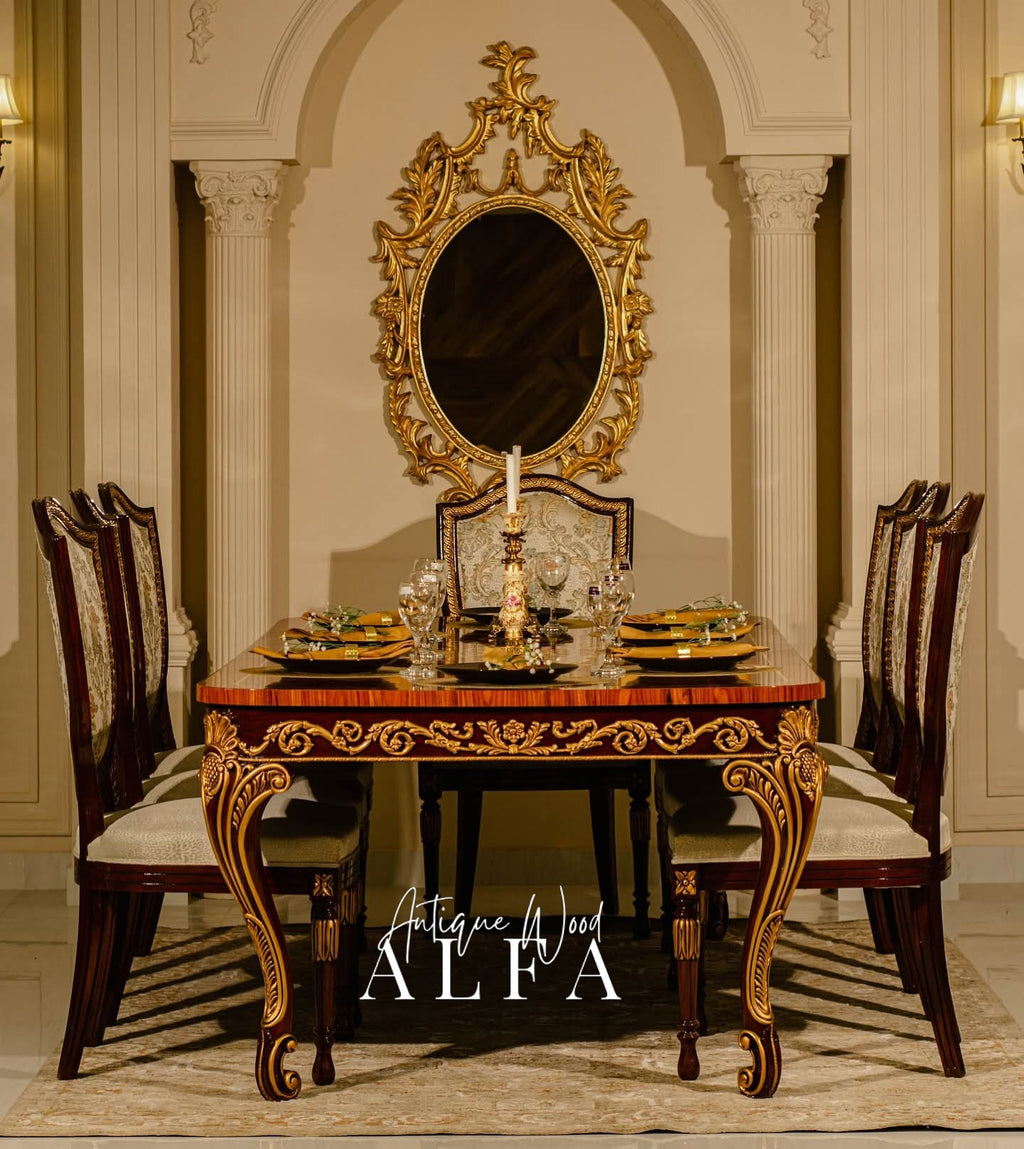 Wooden Shield Dining Set