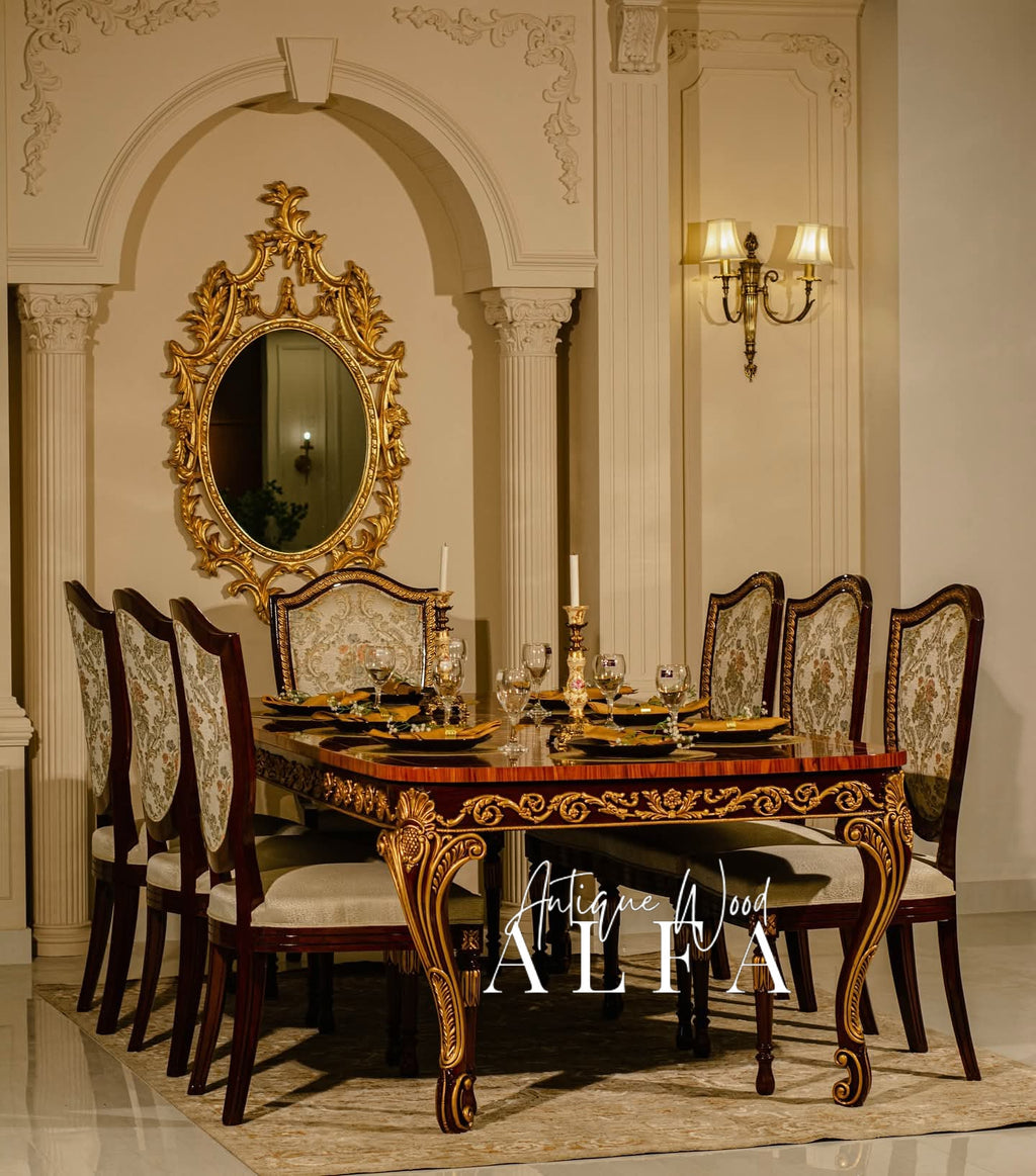 Wooden Shield Dining Set